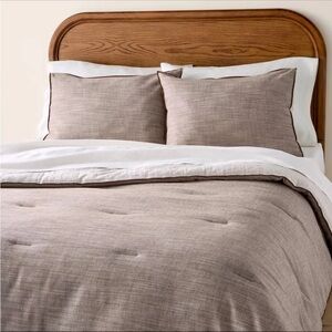 NWT 3pc Full/Queen Reversible Comforter Set Brown - Hearth & Hand with Magnolia